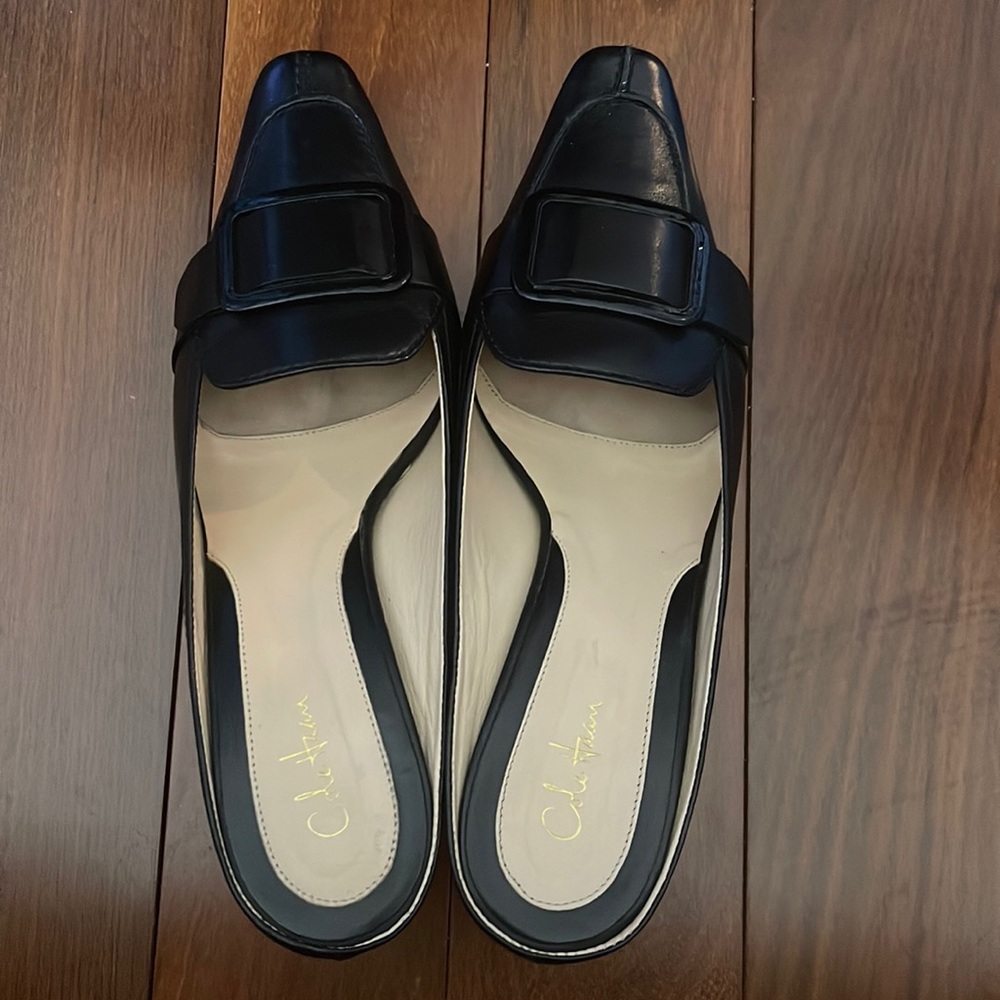 Cole Haan buckle mule with kitty heel